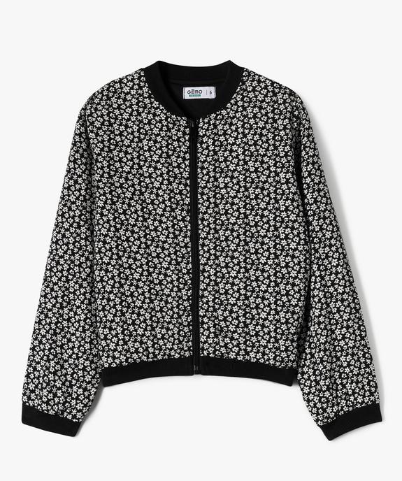 Veste zippée en viscose à motifs fleuris fille vue1 - GEMO 4G FILLE - GEMO