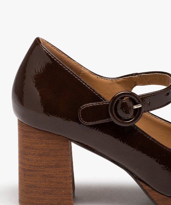 Escarpin verni à plateforme avec bride femme vue6 - GEMO(URBAIN) - GEMO