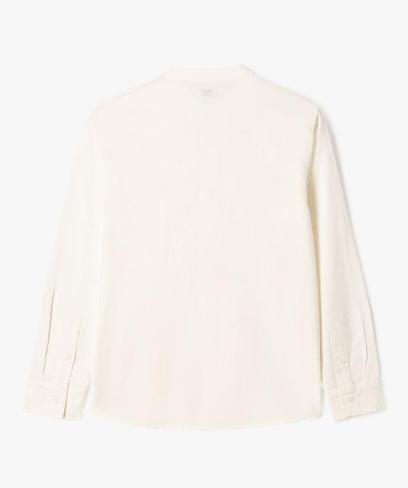 Chemise manches longues à col mao en coton lin mélangés garçon vue3 - GEMO (JUNIOR) - GEMO