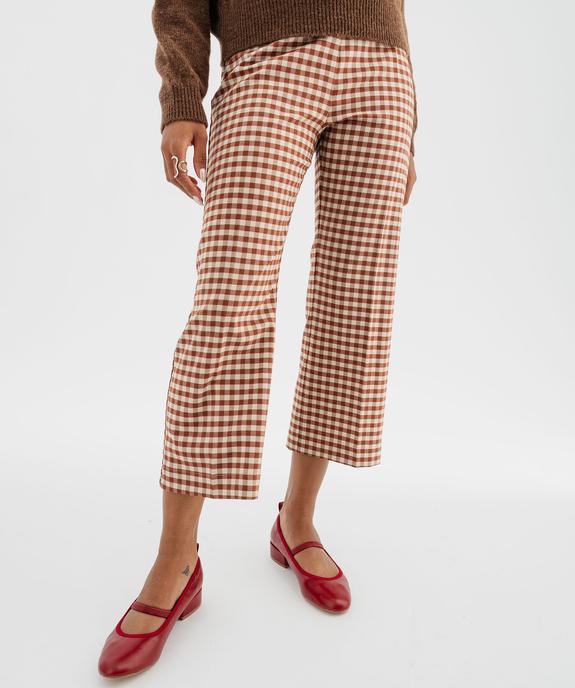Pantalon à carreaux 7/8e femme vue2 - GEMO(FEMME PAP) - GEMO
