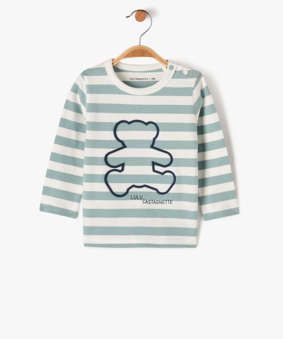 Tee-shirt à manches longues rayé bébé garçon - LuluCastagnette vue1 - LULUCASTAGNETTE - GEMO