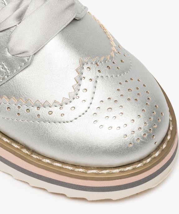 Derbies fille métallisés à lacets ruban et semelle crantée vue6 - GEMO (ENFANT) - GEMO