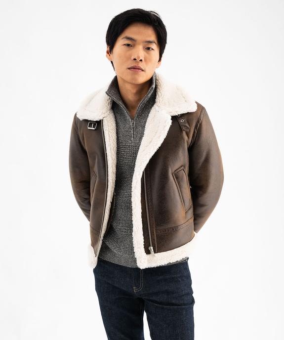 Blouson aviateur doublure sherpa homme vue1 - GEMO (HOMME) - GEMO