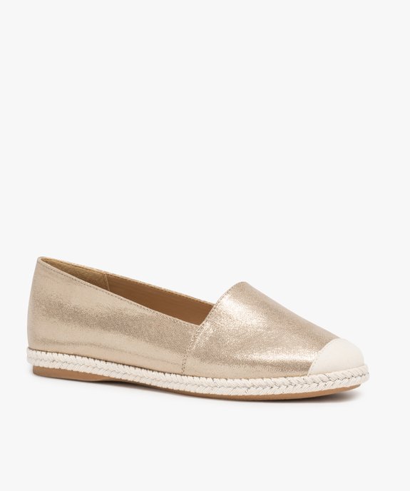 Ballerines femme style espadrilles en toile brillante vue2 - GEMO(URBAIN) - GEMO