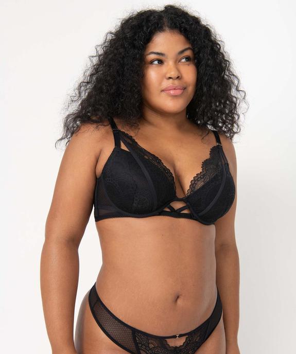 Soutien-gorge femme grande taille emboîtant à découpes fantaisie vue1 - GEMO(HOMWR FEM) - GEMO