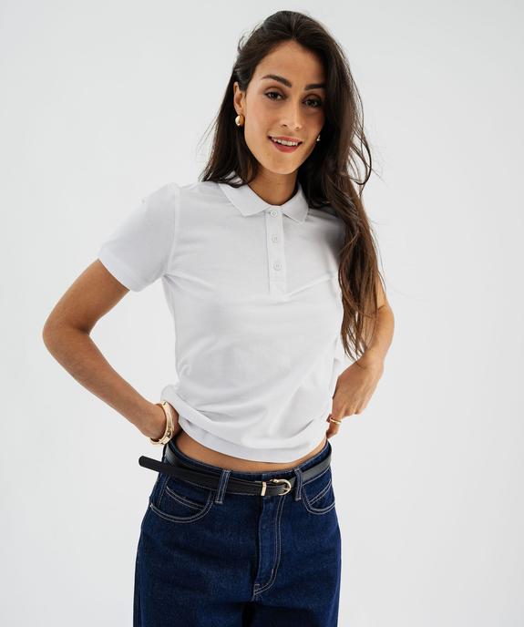 Polo à manches courtes en coton piqué femme  vue4 - GEMO 4G FEMME - GEMO