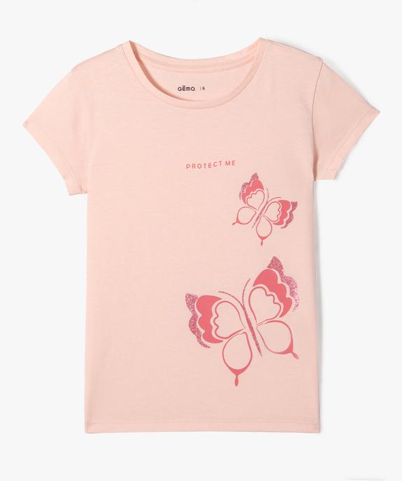 Tee-shirt à manches ultra courtes avec motif girly fille vue1 - GEMO 4G FILLE - GEMO