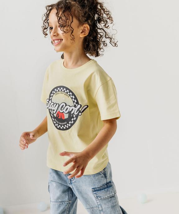 Tee-shirt manches courtes avec motif poitrine garçon vue4 - GEMO 4G GARCON - GEMO