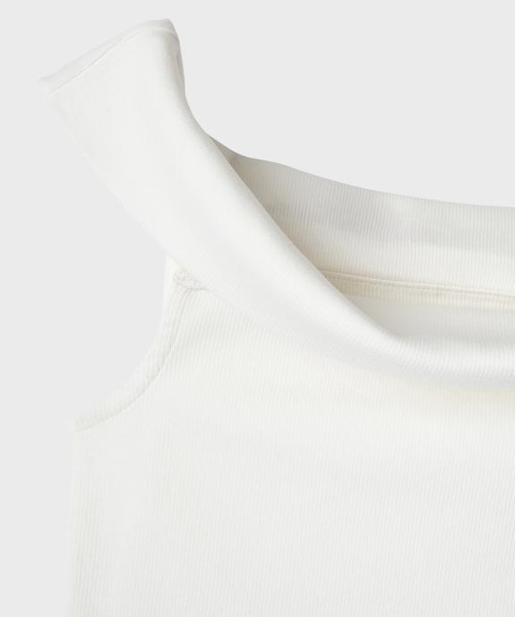 Tee-shirt sans manches à col bardot en maille côtelée fille vue2 - GEMO 4G FILLE - GEMO