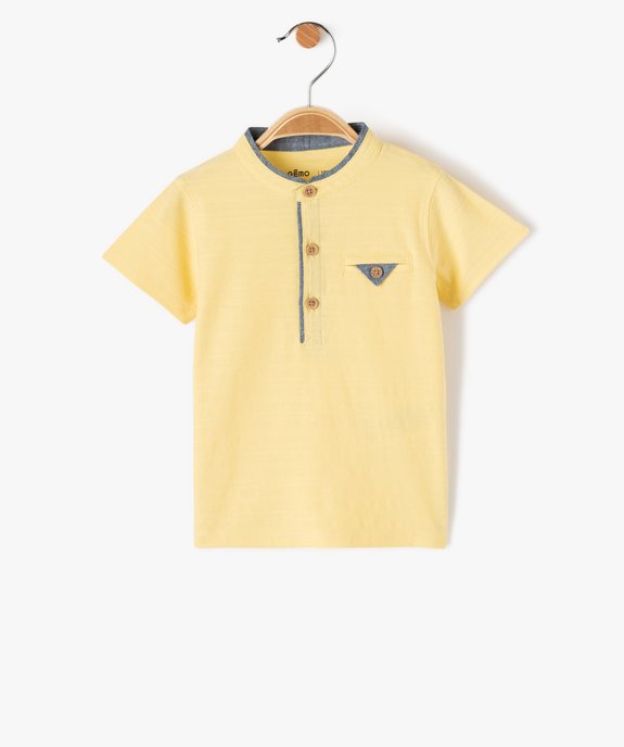 Polo bébé garçon à col mao vue1 - GEMO(BEBE DEBT) - GEMO
