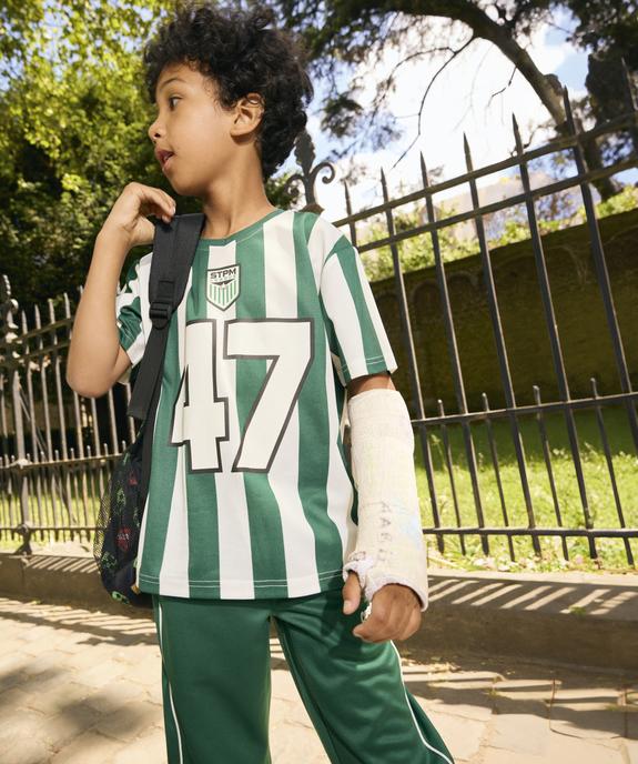 Tee-shirt manches courtes col V en maille sport garçon vue1 - GEMO (ENFANT) - GEMO