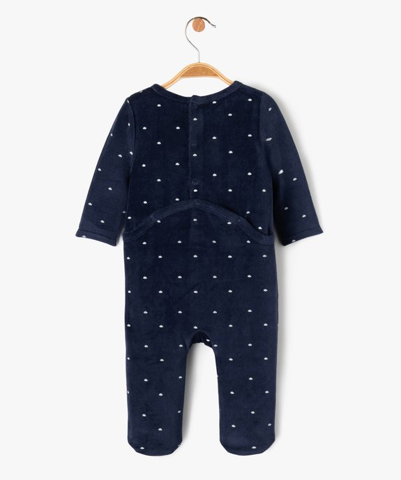 Pyjama en velours à motif ourson bébé garçon vue4 - GEMO 4G BEBE - GEMO
