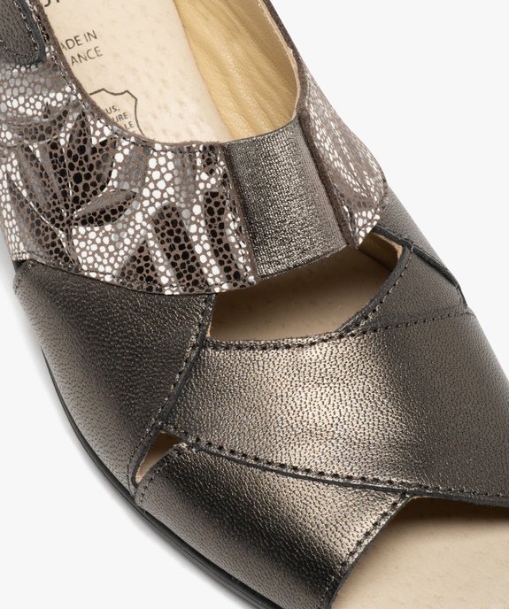 Sandales confort femme en cuir dessus métallisé vue6 - GEMO 4G FEMME - GEMO