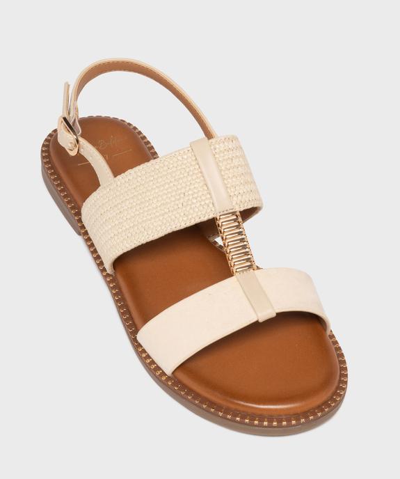 Sandales plates à larges brides et bijou métallique femme - Valentina Baldano vue5 - VALENTINA BALDA - GEMO