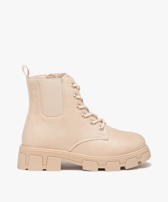 Boots fille unies à semelle épaisse et crantée avec zip vue1 - PREMIER PRIX BY GEMO - GEMO