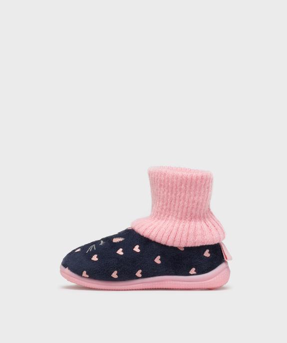 Chaussons à motifs scintillants avec tige chaussette bébé fille vue3 - GEMO 4G BEBE - GEMO