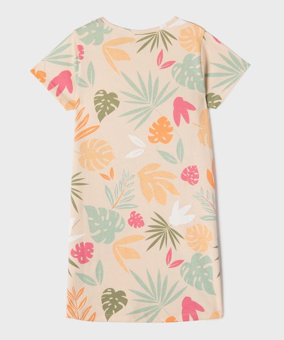 Chemise de nuit en coton à motif exotiques fille vue3 - GEMO 4G FILLE - GEMO