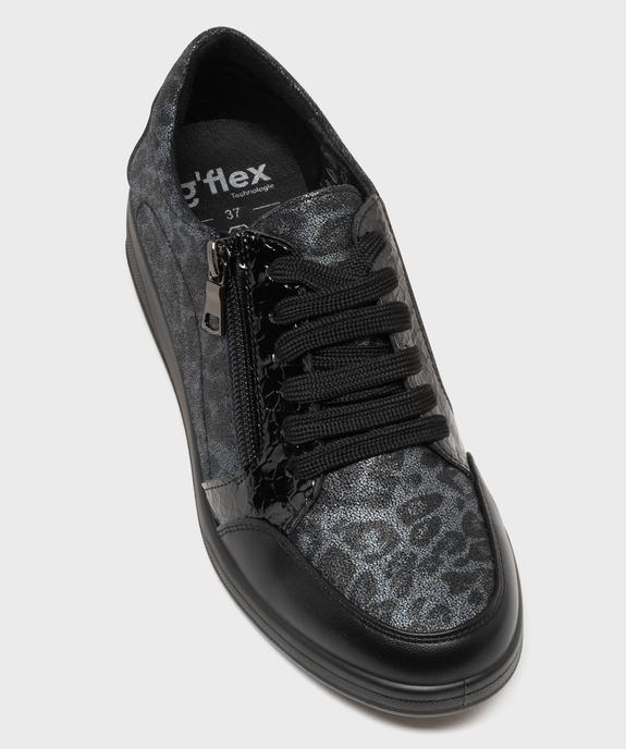 Chaussures confort dessus cuir à motif léopard femme vue5 - G'FLEX - GEMO