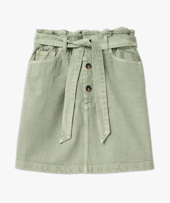 Jupe en toile denim avec ceinture femme vue4 - GEMO 4G FEMME - GEMO