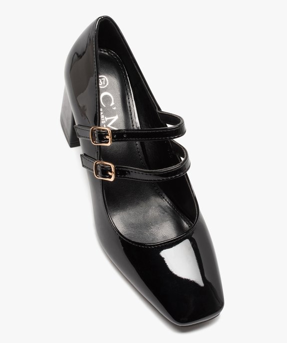 Escarpins femme babies vernis à bout carré et talon flare vue5 - SANS MARQUE - GEMO