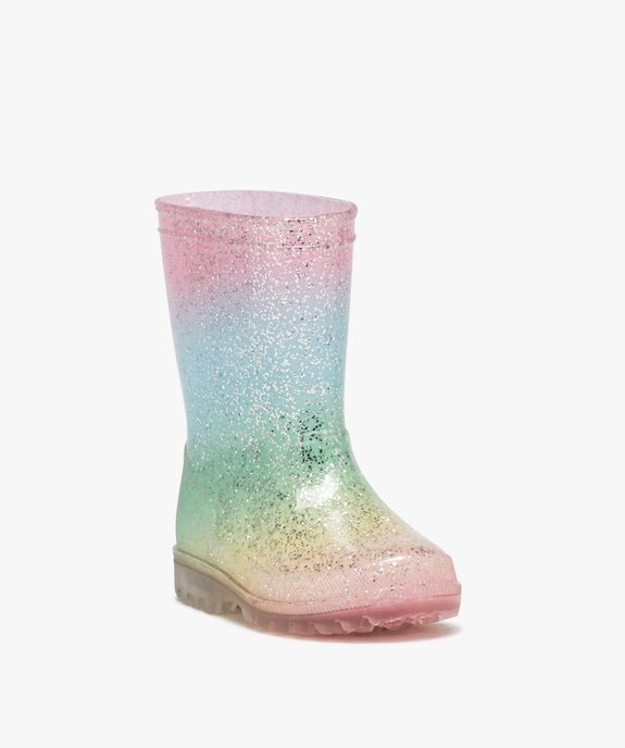 Bottes de pluie fille arc-en-ciel à paillettes vue3 - LOVELY WINGS - GEMO