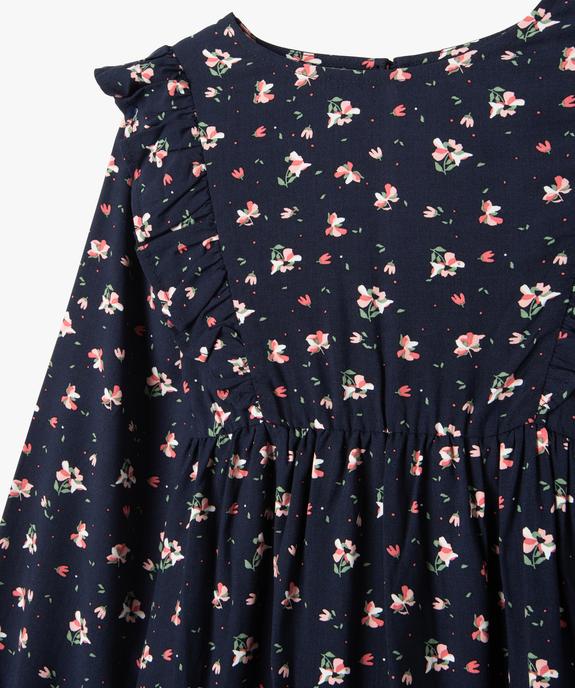 Robe fleurie à manches longues et volants fille vue2 - GEMO (ENFANT) - GEMO