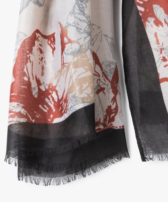 Foulard femme multicolore à motifs fleuris  vue2 - GEMO (ACCESS) - GEMO