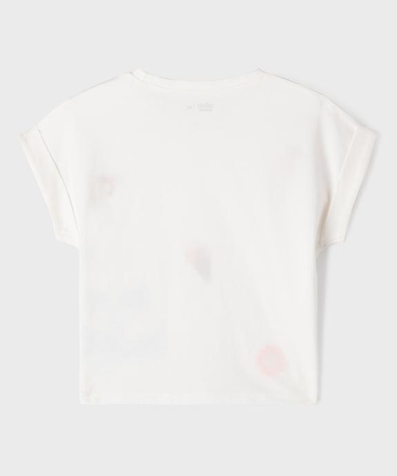 Tee-shirt manches courtes oversize à motifs brodés fille vue4 - GEMO 4G FILLE - GEMO