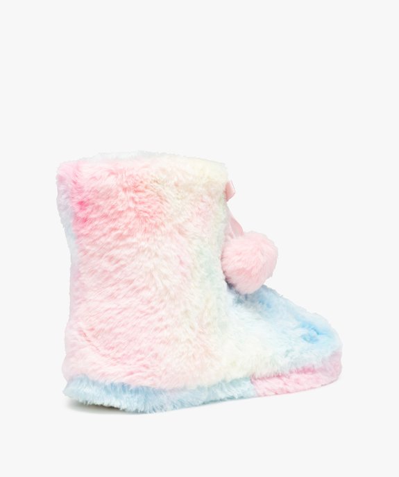 Chaussons femme boots fourrées à pompons vue4 - GEMO(HOMWR FEM) - GEMO