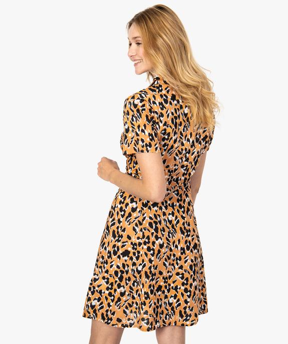 Robe femme forme chemise à motif léopard vue3 - GEMO(FEMME PAP) - GEMO