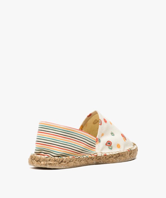 Espadrilles femme à rayures et motifs fruits vue4 - GEMO (PLAGE) - GEMO
