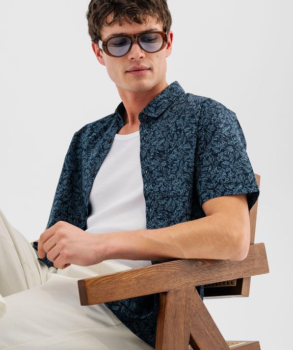 Chemise manches courtes en coton imprimé homme vue4 - GEMO 4G HOMME - GEMO