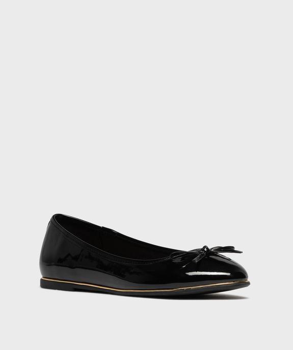 Ballerines femme vernies à liseré doré et noeud fantaisie vue9 - GEMO(URBAIN) - GEMO