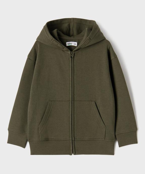 Sweat zippé à capuche uni garçon vue2 - GEMO 4G GARCON - GEMO