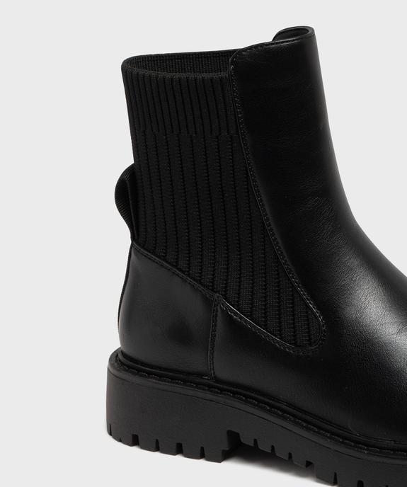 Boots femme à col chaussette avec semelle crantée  vue12 - 5 MILES - GEMO