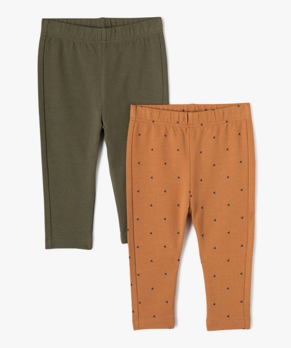 Legging en maille à taille élastiquée (lot de 2) bébé garçon  vue1 - GEMO(BEBE DEBT) - GEMO