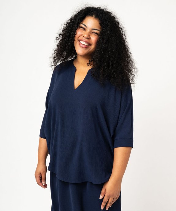 Blouse À Manches Longues Avec Imprimé Chauve-Souris Irrégulier