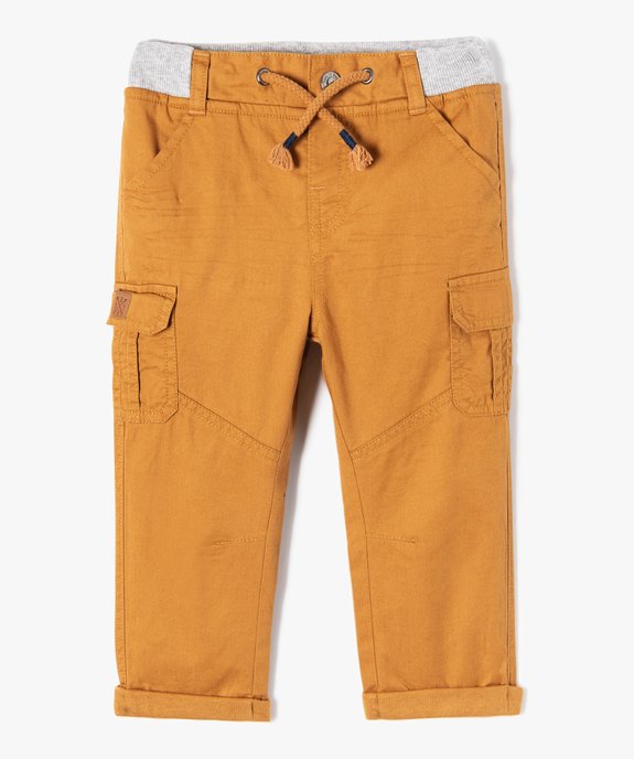 Pantalon coupe cargo doublé avec taille élastique bébé garçon  vue1 - GEMO(BEBE DEBT) - GEMO