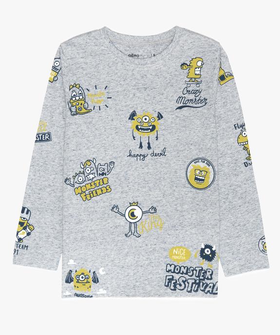 Tee-shirt garçon à manches longues à motif coloré vue1 - GEMO (ENFANT) - GEMO