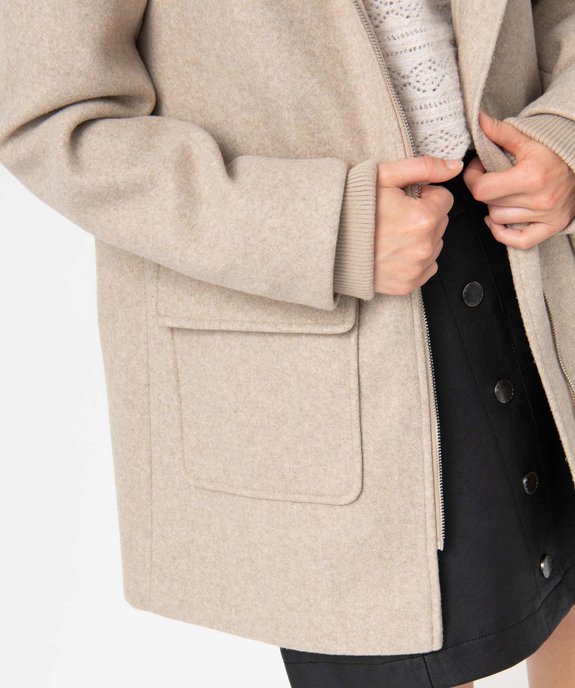 Manteau femme à capuche doublée sherpa vue2 - GEMO(FEMME PAP) - GEMO
