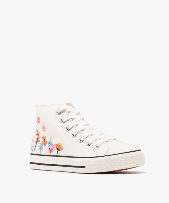 Baskets montantes en toile brodée avec bout recouvert femme vue3 - FOLLOW ME G4G - GEMO