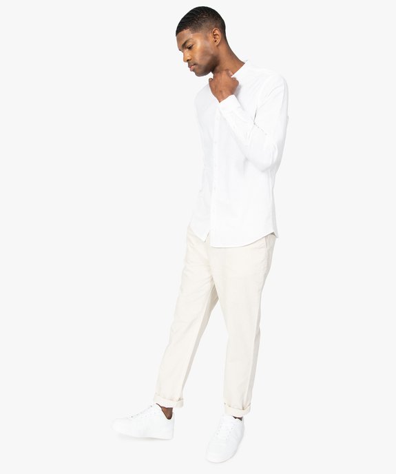 Pantalon homme 55% lin coupe droite vue5 - GEMO (HOMME) - GEMO