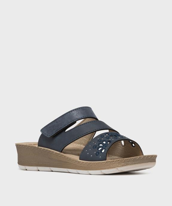 Mules confort à brides fantaisie avec scratch femme vue3 - G'FLEX - GEMO