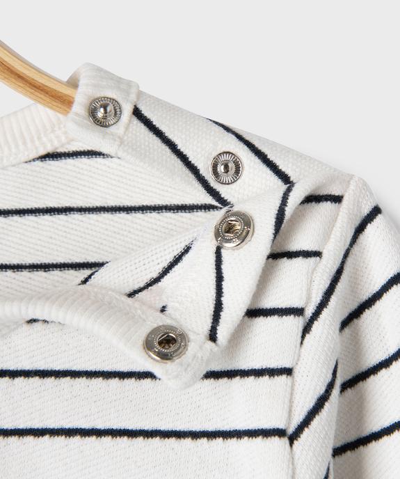 Tee-shirt manches longues à rayures et motif ourson bébé garçon - LuluCastagnette vue2 - LULU CASTAGNETTE GEMO FOR GOOD - GEMO