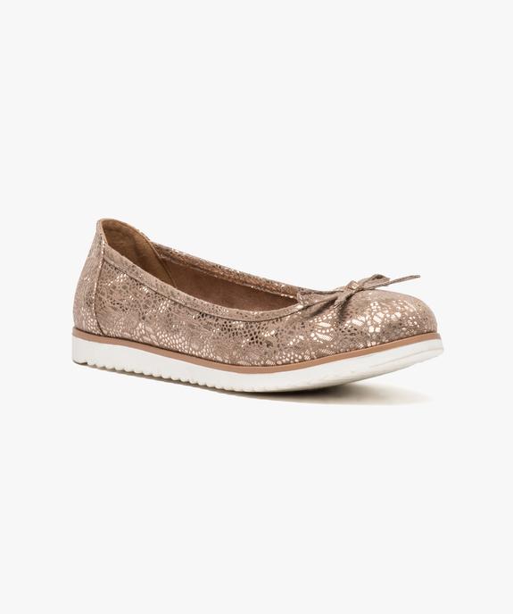 Ballerines à semelle blanche crantée vue2 - GEMO(URBAIN) - GEMO
