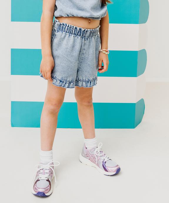 Short en jean à volants avec taille ajustable fille vue1 - GEMO (ENFANT) - GEMO