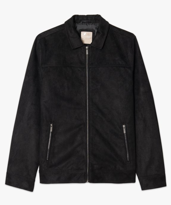 Blouson uni aspect nubuck vue4 - GEMO (HOMME) - GEMO