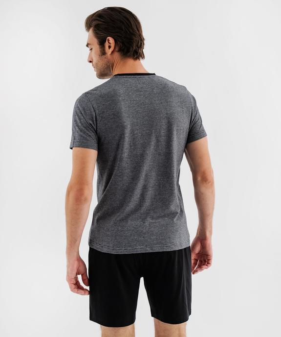 Pyjashort bicolore en coton homme - GEMO 4G HOMME Pyjashort bicolore en coton homme vue7 - GEMO 4G HOMME - GEMO