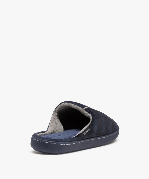 Chaussons homme mules plates en velours imprimé - Isotoner vue4 - ISOTONER - GEMO