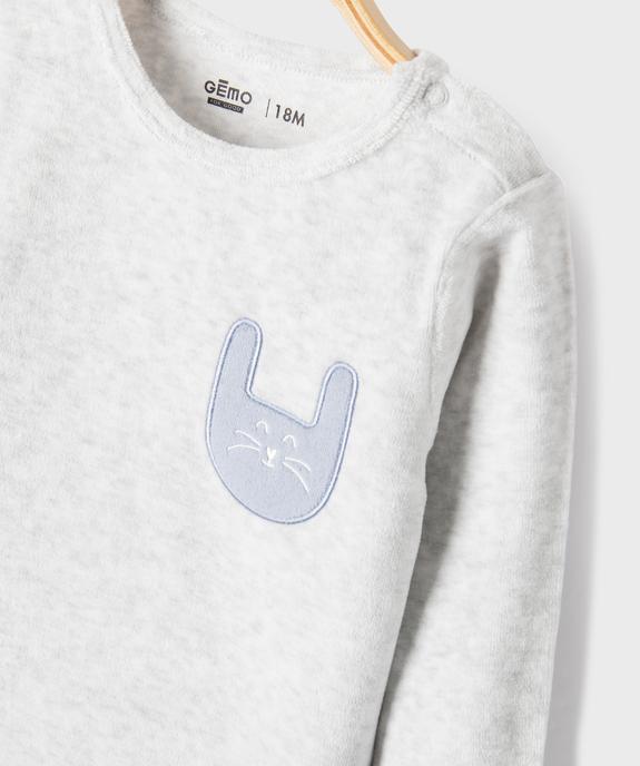 Pyjama 2 pièces en velours motifs lapins bébé garçon vue2 - GEMO 4G BEBE - GEMO
